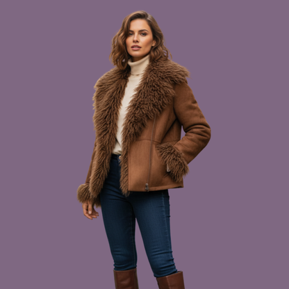 Luxury Faux Fur Winter Coat for Women – Thick Plush Warm Hooded Jacket (2025 Collection)