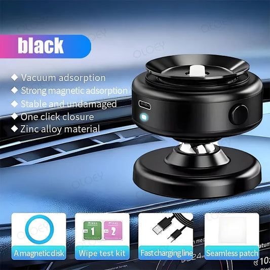 "360° Rotatable Magnetic Car Phone Holder - Universal Vacuum Mount for iPhone & Samsung"