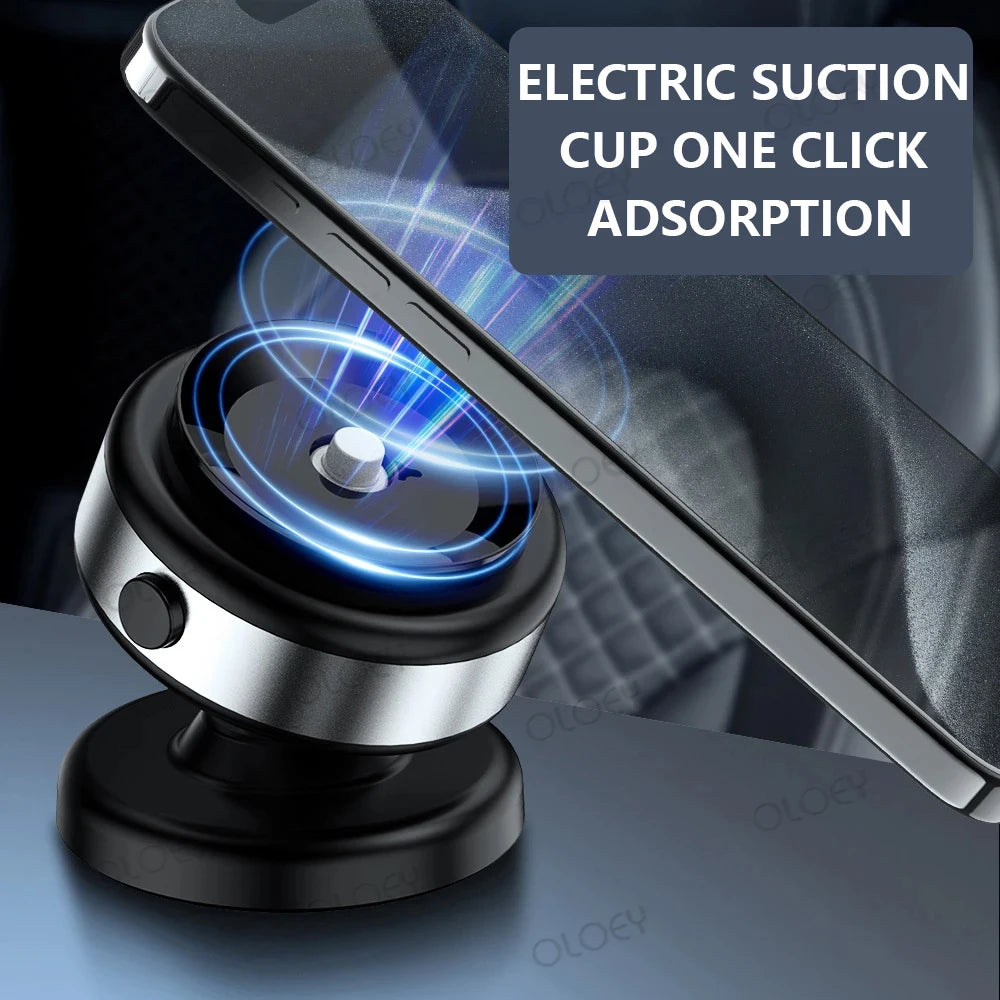 "360° Rotatable Magnetic Car Phone Holder - Universal Vacuum Mount for iPhone & Samsung"