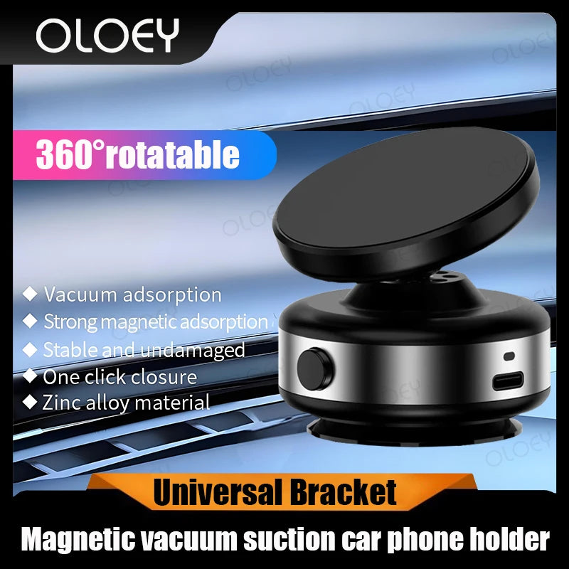 "360° Rotatable Magnetic Car Phone Holder - Universal Vacuum Mount for iPhone & Samsung"